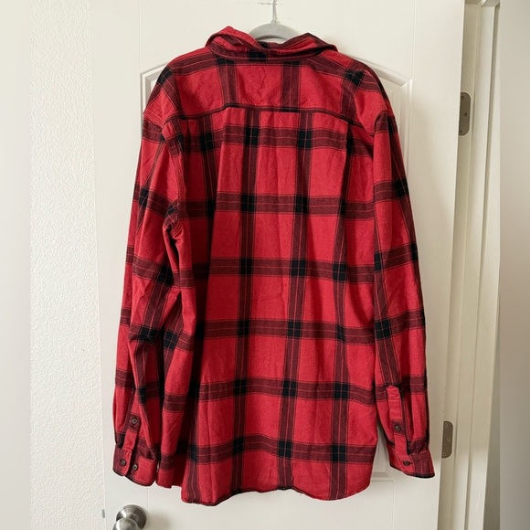 Men’s Loose Fit Heavyweight Flannel Long Sleeve Plaid Shirt Size: XL Tall - Picture 5 of 5